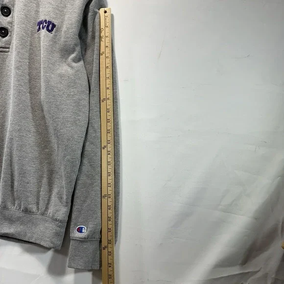 TCU Men's M Gray Pullover Horned Frogs Champion Brand - Picture 6 of 10